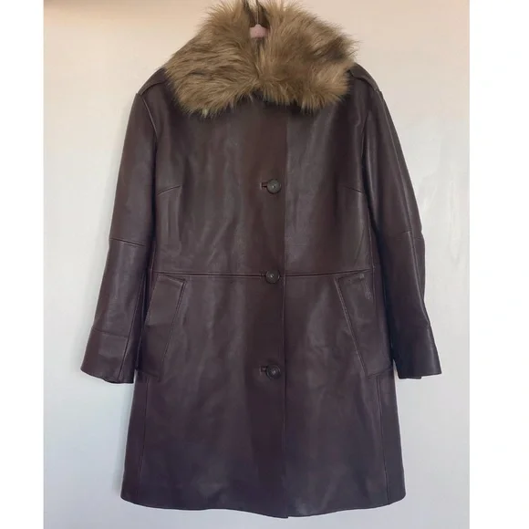 Vince Leather Coat - Picture 5 of 11